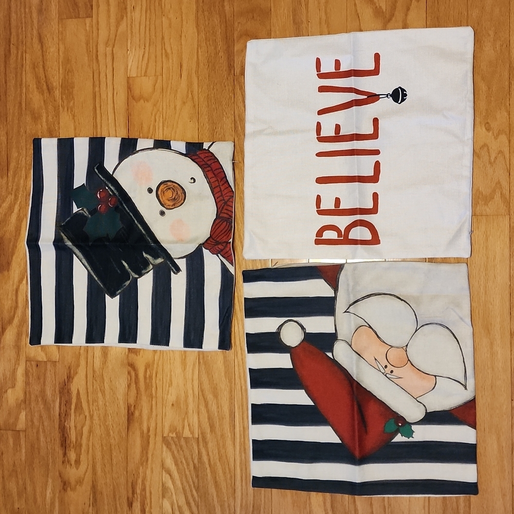 Throw Pillow Covers for Christmas,  NEW 3 Pack